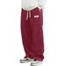 New Mens Corduroy Casual Fashion Loose Fit Baggy Pants Straight Sweatpants Elastic Waist Drawstring Outdoor Streetwear_desvips.com