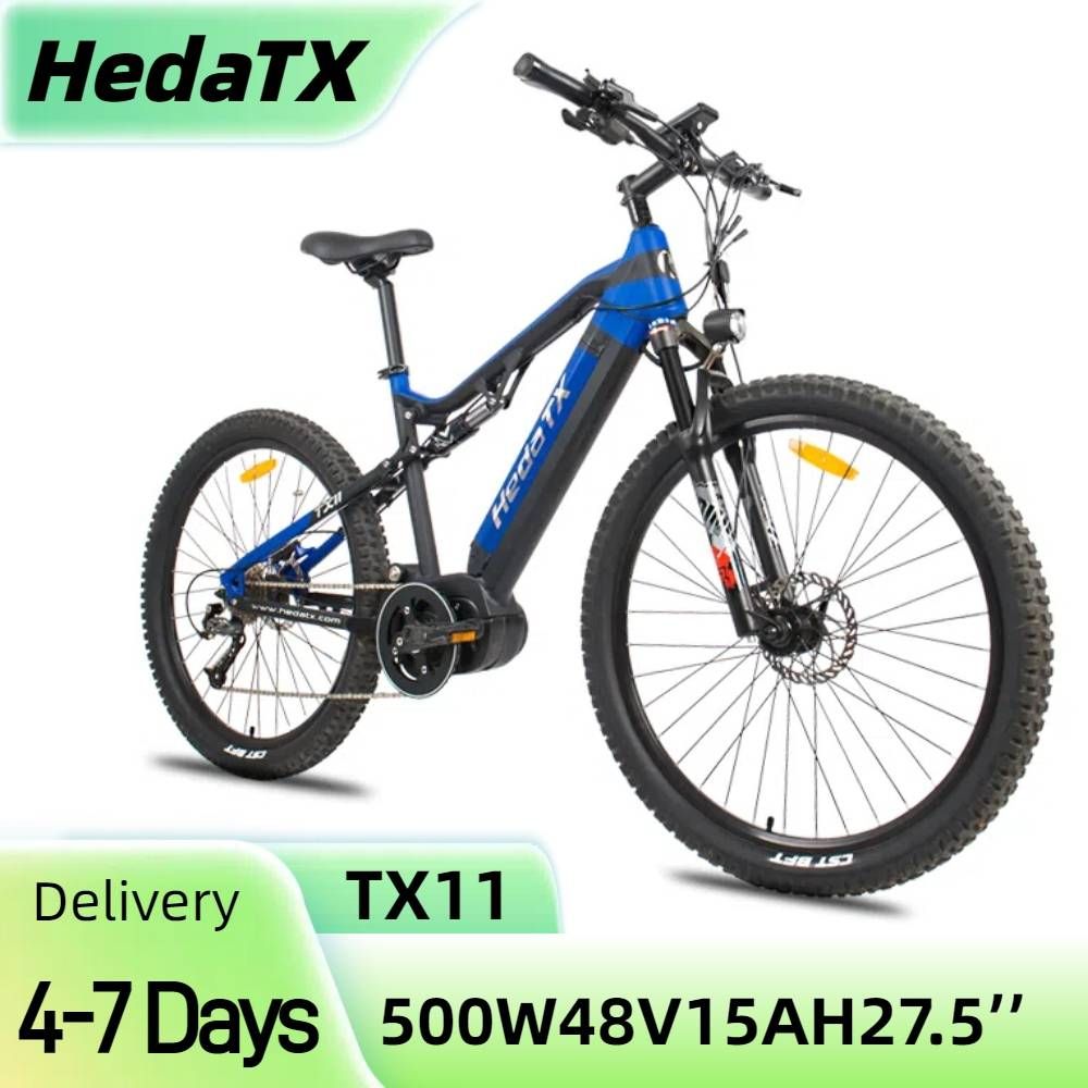 HedaTX TX11 Electric Mountain Bike 27.5" Tires 500W Motor 48V 15Ah Battery_desvips.com