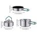 3Pcs Camping Cooking Set Included Carry Bag Folding Handle Pot Pan Kettle Camping Cookware For Picnic Trekking Fishing Home_desvips.com