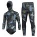 3.5mm Two-Piece Fishin For Men With Hood CR Smooth Skin Divin Suit Thickened Cold-Proof Warm Camouflae Wetsuit_desvips.com