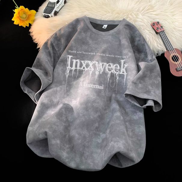 Foreign Trade American-style Tie-dye Short-sleeve T-shirt Men, New Summer Trendy Street Style, Casual Loose Fit, Large_desvips.com