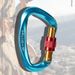 CP Master D-shaped Aluminum Hook Carabiner Screw Climbing Hanging Camping Equipment Hammock Lock 25kN_desvips.com