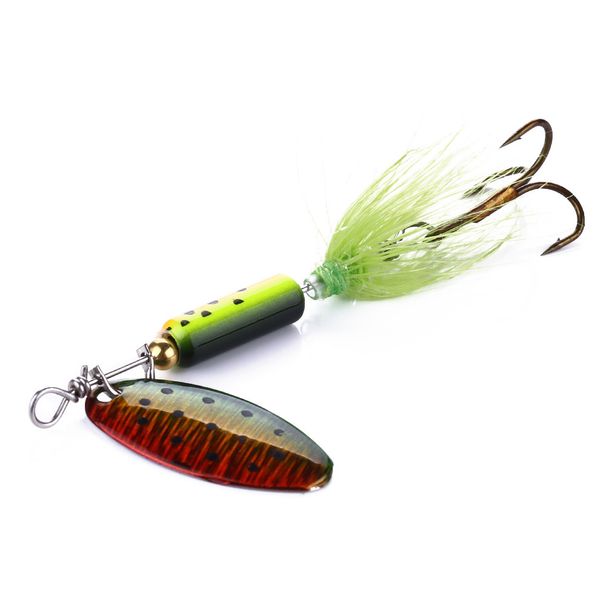 1pcs Micro Metal Spinning Spinner Lure 6.5cm 3.5g Composite Spinner Feathered Spoon-Type Spinning Lure Fishing Lured_desvips.com