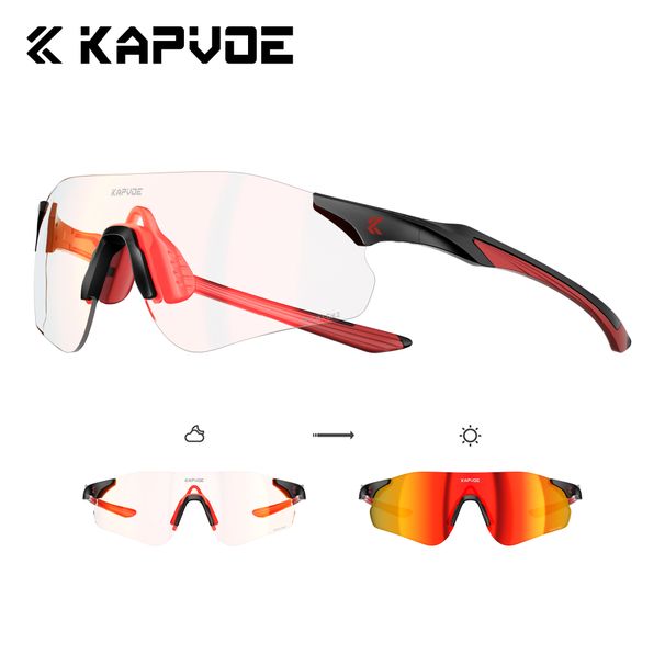 KAPVOE HD UV400 Photochromic Mountaineering Outdoor Sports Glasses For Running Hiking And Cycling Driving Sunglasses_desvips.com
