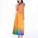 Women's Clothing rainbow print short sleeved loose skirt women's two piece suit_desvips.com