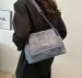 Women's Shoulder Bag: Trendy Chain Crossbody Bag, Triple Tone: Grey/Brown/Blue E0a1_desvips.com