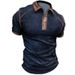 2025 Summer New Men's Polo Shirt Short Sleeve Contrast Color Zipper T-shirt Top_desvips.com