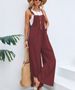 Women"s Solid Color Casual Strappy Jumpsuits _desvips.com