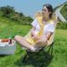 Portable And Set Camping Picnic Outdoor Folding Egg Roll Table High Back Moon Chair_desvips.com