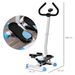 Stepper Con Manubrio, Pedali Antiscivolo E Monitor LCD, In Acciaio E ABS, 55x44x108 Cm, Bianco Nero E Bianco_desvips.com