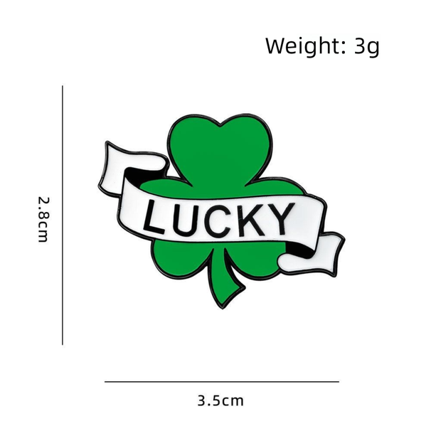 St. Patricks Day Party Brooch, Irish Shamrock Metal Badge_desvips.com