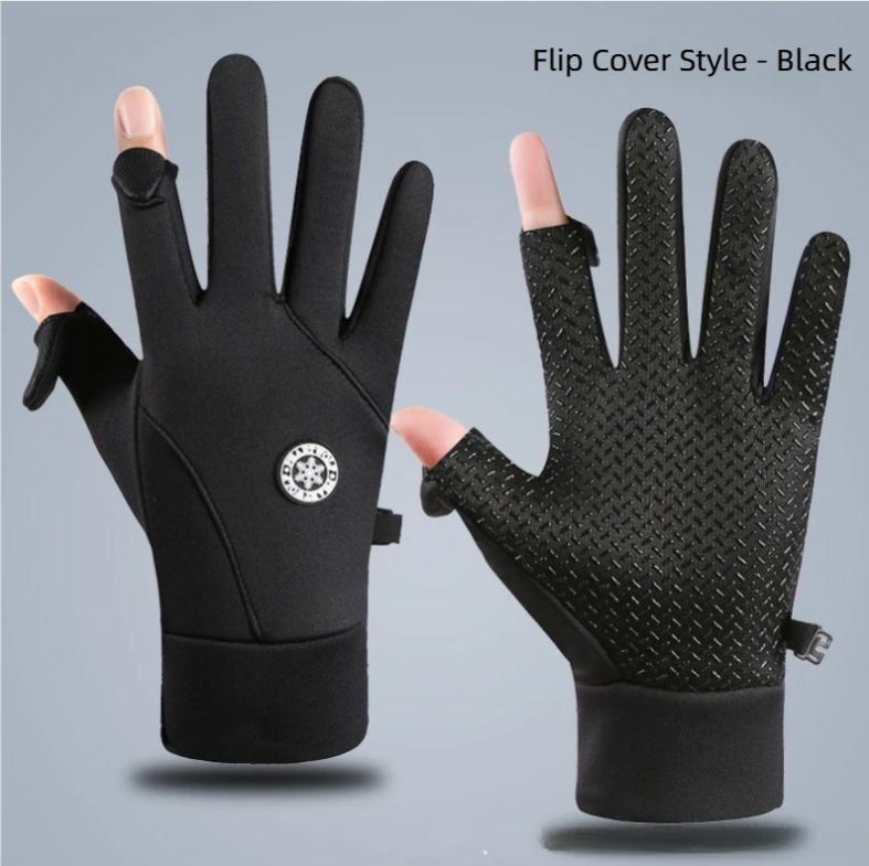 Men’s Fleece-Lined Winter Cycling Gloves – Cold-Proof, Wear-Resistant (Two-Finger Design)_desvips.com