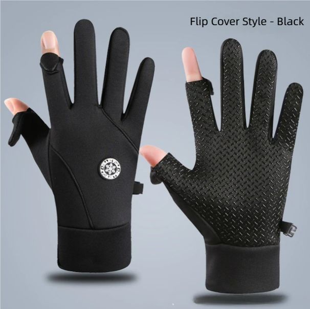 Men’s Fleece-Lined Winter Cycling Gloves – Cold-Proof, Wear-Resistant (Two-Finger Design)_desvips.com