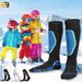 Kids' Thermal Ski Socks With Cushioned Sole - High Calf Moisture-Wicking Hiking Socks For Boys & Girls - Non-Slip Winter Sports Socks_desvips.com