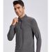 Men's Clothing Dark Pattern Quick-Drying Clothes Long-Sleeved T-Shirt Stand-Up Collar Polo Fitness Sports Running Breathable Tide_desvips.com