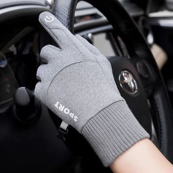 Outdoor touch screen motorcycle riding gloves, waterproof, windproof, warm plush skiing gloves for men women in autumn_desvips.com