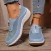 Plus Size Women's Casual Sneakers Autumn New Flat Round Toe Wedge Slip-On Shoes Ddmysaturn_desvips.com