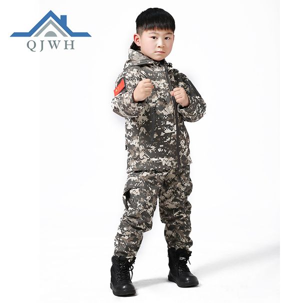001 Soft Shell TAD Jacket Mountaineering Thickened Warm Windproof Waterproof Training Set Separate Purchase Children's_desvips.com