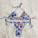 Letter Tie Triangle BIKINI Two-Piece Bikini Personality Beach Photo Swimsuit_desvips.com