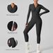 KEEPER Women's Long Sleeve Jumpsuit - Stretchy Yoga Bodysuit With Moisture-Wicking Fabric, Black & Pink, S-4XL_desvips.com