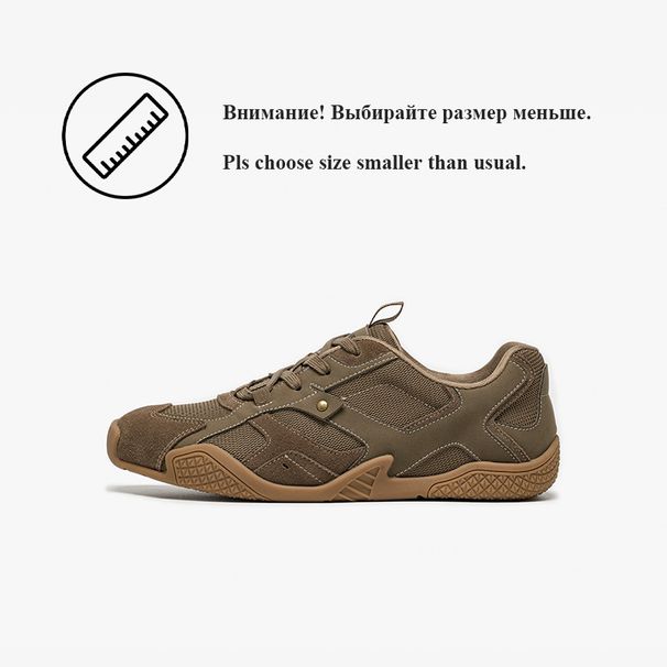 BEAUTODAY Casual Sneakers Men Cow Suede Leather Solid Color Metal Decoration Outdoor Trainers Lace-up Male Shoes_desvips.com