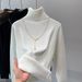 Women's Fleece-Lined High Neck Thermal Sweater - Soft & Warm Winter Pullover, Loose Fit, Long Sleeve, Casual & Elegant (Black/White/Brown/Khaki)_desvips.com