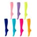 Sports Socks New Sports Compression Socks, Multi Color Vertical Striped Nylon Flat Calf Socks, Cycling And Running Long Compression Socks_desvips.com