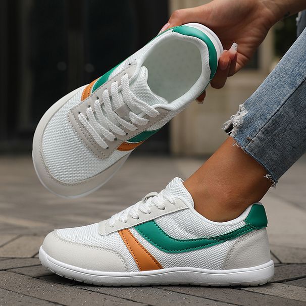 New Toe Women Casual Versatile Soft Sole Wide Last Walking Sneakers Breathable Mesh Comfortable Barefoot Shoes_desvips.com
