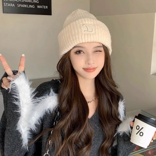 Thick Knitted Hat For Women With Big Head, Ear Protection, Warm Pullover High-Quality Winter Hat, Face-Slimming Beanie_desvips.com