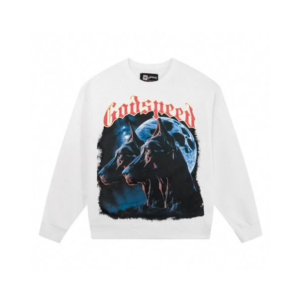 Trendy Brand Doberman Print Heavy Cotton Unisex High Street Crew Neck Long Sleeve Sweatshirt_desvips.com