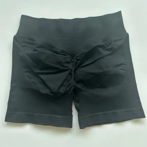 No Logo Low Ribbed Band Yoga Seamless Scrunch Bum Workout Gym Booty Stretch Running Shorts Fitness Clothes_desvips.com
