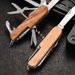 Multifunctional Swiss Army - Outdoor Multi-Purpose Wooden Handle Pocket | Creative Souvenir & Small Folding Knife_desvips.com