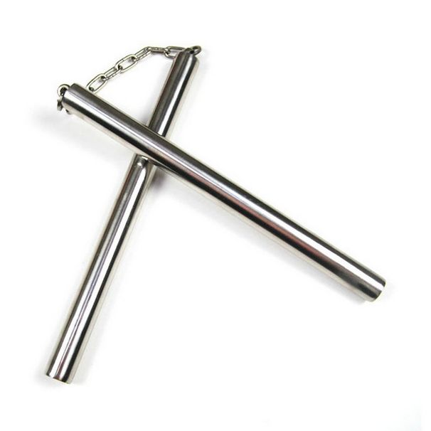 Stainless Steel Double Section Stick Adult Beginner Self-Defense Training Children Nunchaku Martial Arts Combat_desvips.com