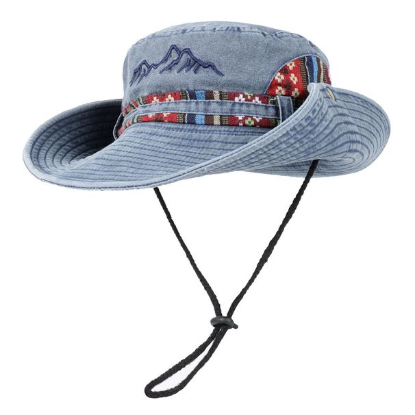 Summer Panama Bucket Hat Men Women 2026 Embroidered Bob Cap Outdoor Wide Brim Beach Sun Hat Vintage Fisherman Hats Visor Cap_desvips.com