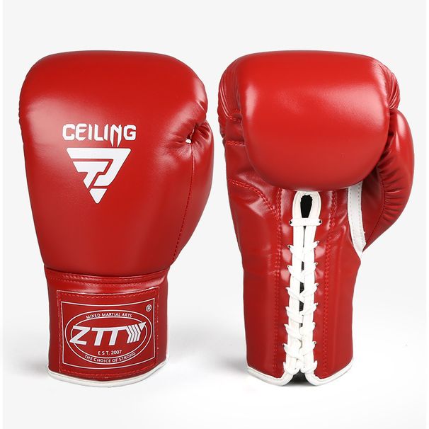 Ceiling Premium PU Leather Boxing Gloves With Lace-Up Closure For Training, Sparring & Martial Arts – 8oz/10oz/12oz/14oz/16oz_desvips.com