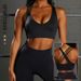 Women's Active Sets Sexy Seamless Sports Vest Beautiful Back Running Sports Fitness Clothes Women's Hip Lifting High Waist Knitted Yoga Suit_desvips.com