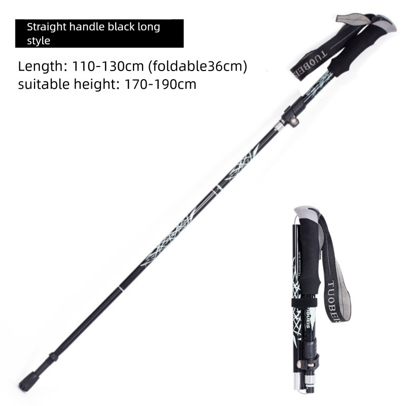 Hot-Selling Aluminum Alloy Trekking Pole Ultra-Light Folding Telescopic Walking Stick Outdoor Hiking_desvips.com