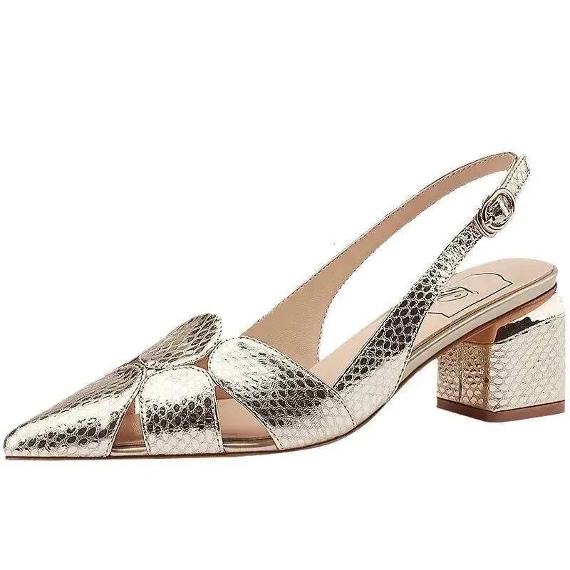 Summer Women's Pumps Cutouts Ladies Sandals Square Heels Party Shallows Platform Shoes For Women Trend Tacones De Mujer_desvips.com