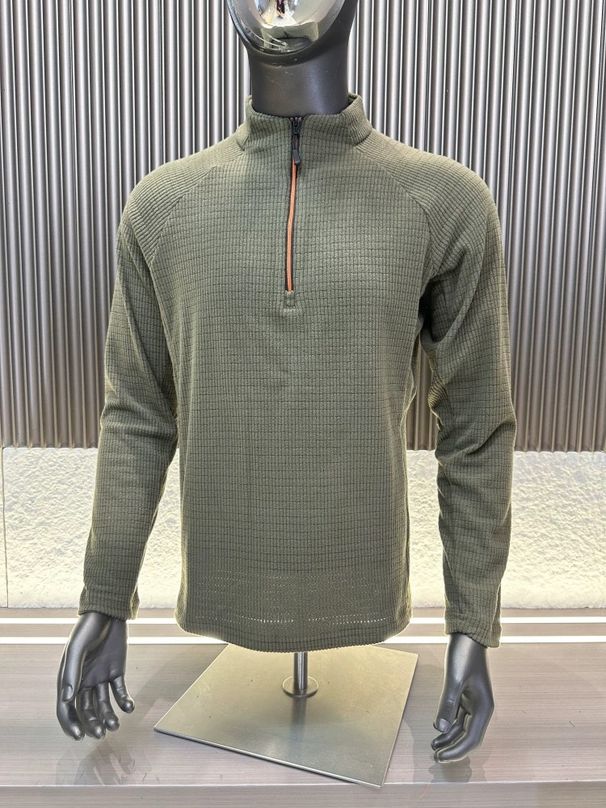 Highly Recommended! Men's Outdoor Sports Hoodie With Half Zipper Stand Collar Long Sleeve, Autumn/Winter Fleece Jacket_desvips.com