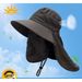 Men's Summer Sun Outdoor Fishing Full Face Veil UV Protection Shawl Hat_desvips.com