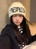 Letter Black For Women Winter New Warm Knitted Ear Protection Cold Korean Style Slouchy Hat Versatile Trendy_desvips.com