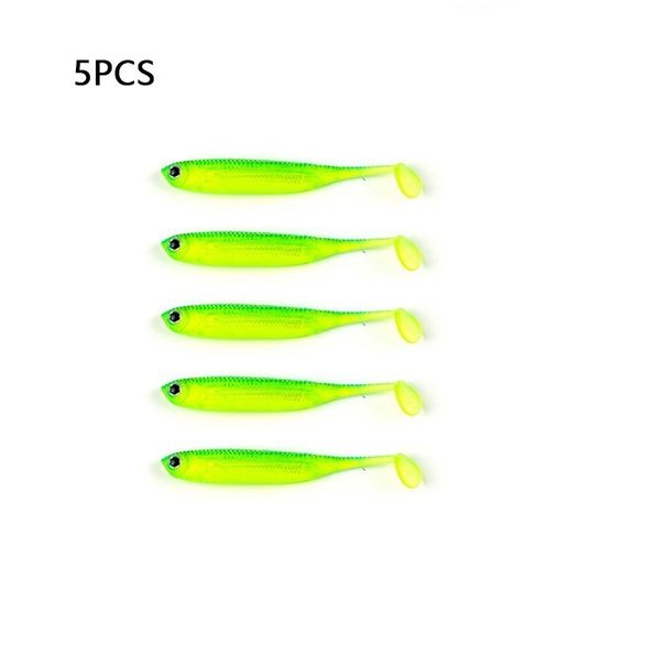5Pcs Opp 7cm 2.2g Jighead Worms T Tail Fish Fishing Lures Rainbow Color Fishing Bait Long-Range Freshwater And Saltwater Lure_desvips.com