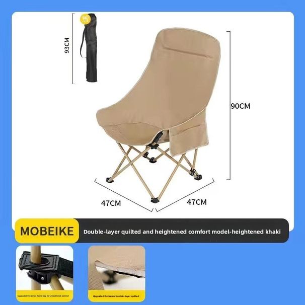 Wen Yan Supply High Back Moon Portable Fishing Stool Art Student Sketching Outdoor Camping Folding Chair_desvips.com
