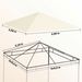 Ersatzdach Für Pavillon 3 X 3 M Wasserabweisend Pavillondach UPF30+ Ersatzbezug Oxford-Stoff, 370 G/m², Cremeweiß_desvips.com