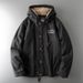 Men's Winter Fleece-Lined Hooded Jacket - Soft Cotton Outerwear With Thick Warm Padding, Lightweight & Comfortable For Outdoor Travel_desvips.com