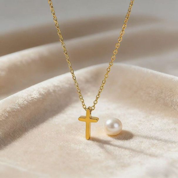 Cross Necklace For Women, Clavicle Chain, Non-fading In Summer, Unique Design, Silver Pendant, Birthday Gift_desvips.com