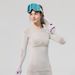 New Seamless Yoga Sports Long Sleeve T-Shirt Top For Women, Slimming Fitness Wear, Skiing Inner Layer Set_desvips.com