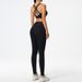 Fitness Underwear Women's Set Cross Back Sports Bra Yoga Running Quick-Dry Tight Nine-Point Pants_desvips.com