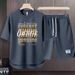 Men's Clothing 2024 Waffle Casual Summer Suit Men's Loose Teen Short sleeved T shirt Shorts Handsome Two piece Suit_desvips.com