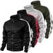 Men's Colorblock Patchwork Sporty Jacket With Kanga Pocket Fall Winter Fleece Lined Warm Long Sleeve Zip Up Coat Outwear_desvips.com